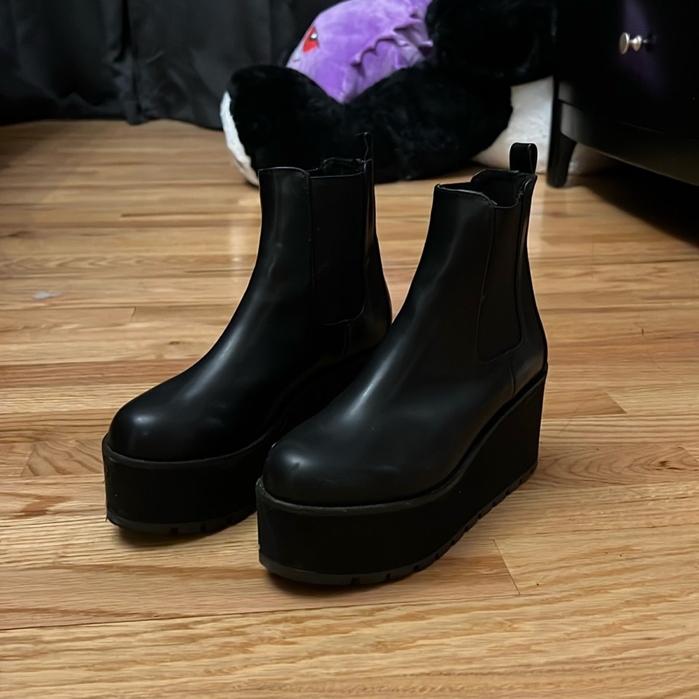 Lemon Drop by Privileged - Dolls Kill Platform Boots Black